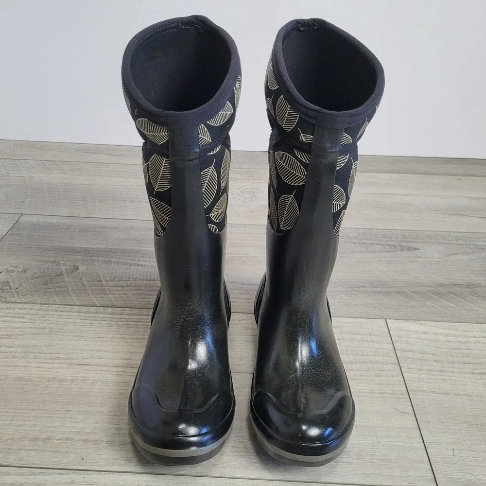 Bogs Plimsoll Leaf Neo-Tech Waterproof Boots Womens 6 Black Insulated –40 Winter